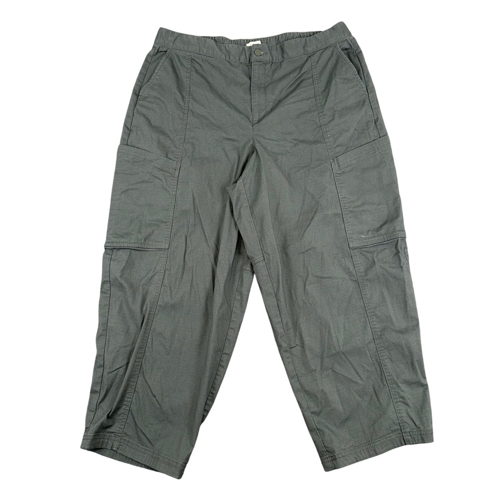 L.L. Bean Explorer Pants Womens Size 20 Regular Cargo Crop Utility Green Hiking